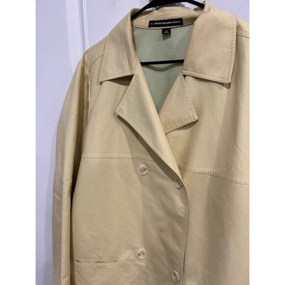 Ellen Tracy Womens Double-Breasted Coat Light Yellow Size 18 - Picture 4 of 9